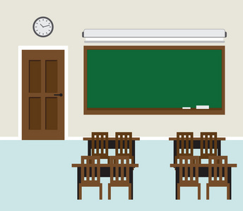 卡通矢量圖 分層教育理念在室內(nèi)教室中的視覺詮釋